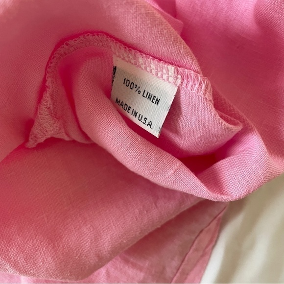 Bryn Walker Pink Linen Button Down Tunic Tank Top Medium - Picture 6 of 7